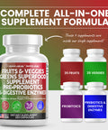 Fruits And Veggies Supplement Reds & Green Superfood - A Natural Balance Of Over 70 Fruit And Vegetable Supplements Capsules