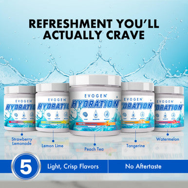 Evogen Hydration - Electrolytes Powder | Sugar-Free Electrolyte Powder Supplement for Hydration Energy and Recovery | Coconut Water B Vitamins Potassium | Watermelon | 30 Servings