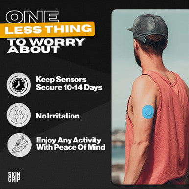 Skin Grip Adhesive Patches for style Libre 2 CGM Waterproof & Sweatproof Adhesive for 10-14 Days Pre-Cut Adhesive Medical Tape Sensor Cover 20 Pack Blue