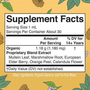 Maryruth Organics USDA Organic Respiratory Health Liquid Drops with Mullein Leaf | Marshmallow Root & Elderberry | Mullein Drops for Lungs Herbal Blend | Immune Support Supplement | Non-GMO | Vegan | 1 Fl Oz