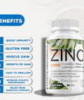 Zinc Supplements 50 Mg (100 Tablets) Specially Formulated For Sensitive Stomachs, Vitamins For Adults Daily Supplement Vegan, Non Gmo, Easy To Swallow Zink Vitaminas