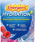Emergen-C Hydration+ Vitamin C Sports Drink Mix, Raspberry, 18 Packets | Electrolytes for Hydration, 75% Less Sugar, Non-GMO, Vitamin C, Zinc and Manganese, Sports Formula