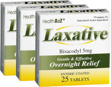 HealthA2Z Laxative Bisacodyl 5mg Gentle and Fast Overnight Relief for Constipation