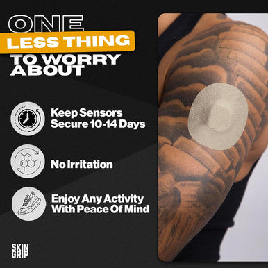 Skin Grip Adhesive Patches for Libre 2 CGM Basics Pack Waterproof & Sweatproof Adhesive for 10-14 Days Pre-Cut Adhesive Medical Tape Continuous Glucose Monitor