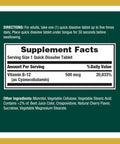Nature's Bounty Vitamin B12 Supports Energy Metabolism And Nervous System Health 500Mcg 100 Quick Dissolve Tablets