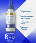 Carlyle Vitamin B12 Sublingual | 10,000Mcg | 2 Fl Oz | Vegetarian, Non-Gmo, Gluten Free Liquid