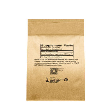 PURE ORIGINAL INGREDIENTS Chaga Extract (1 Lb) Mushroom, Supplement Powder, Always Pure