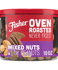 Fisher Oven Roasted Never Fried Mixed Nuts with Peanuts, 24 Ounces | Pack Of 1, Peanuts, Almonds, Cashews, Pistachios, Pecans, Trail Mix, Healthy Snacks For Adults, Made With Sea Salt