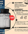 Dedicad 20:1 Acai Berry Extract Capsules 10050Mg - 5 Month Supply - Herbal Complex Supplement For Heart, Immune & Body Support