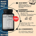 Dedicad 20:1 Acai Berry Extract Capsules 10050Mg - 5 Month Supply - Herbal Complex Supplement For Heart, Immune & Body Support