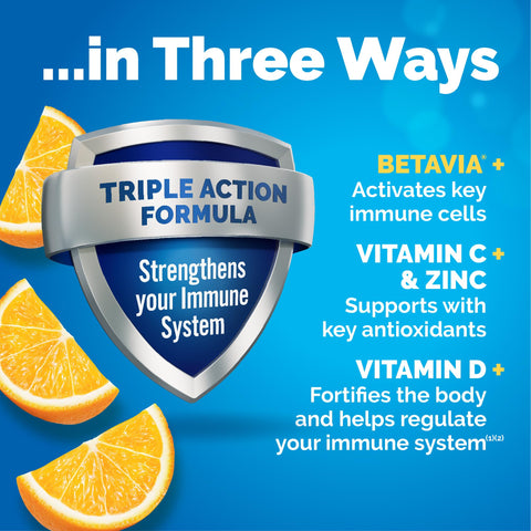 Emergen-C Immune Triple Action Immune Support Powder Betavia (R) 1000Mg Vitamin C B Vitamins Vitamin D And Antioxidants Super Orange 30 Count