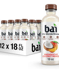Bai Antioxidant Infused Water Beverage, Molokai Coconut, with Vitamin C and No Artificial Sweeteners, 18 Fluid Ounce Bottle, 12 Pack