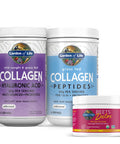 Garden of Life Collagen Beets Bundle: Multi-Sourced Collagen Hyaluronic Acid Unflavored 12 Servings + Organic Beets Detox Cranberry Pomegranate 30 Servings + Collagen Peptides Powder 14 Servings