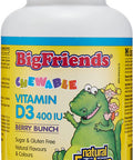 Natural Factors Big Friends Chewable Vitamin D3 Berry Bunch 10 mcg 250 Chewable Tablets