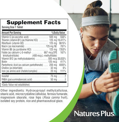 Naturesplus Ultra-Stress With Iron, Sustained Release - 30 Vegetarian Tablets - Stress Relief Supplement With B-Complex & Vitamin C - Energy Booster, Mood Enhancer - Gluten-- 30 Servings