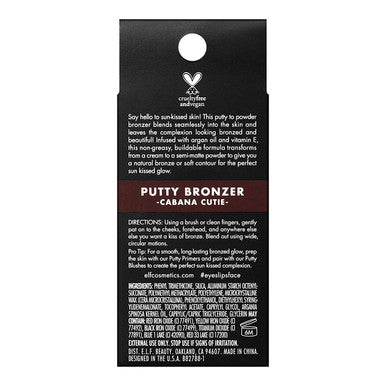 e.l.f. Putty Bronzer Creamy Highly Pigmented Formula Creates a LongLasting Bronzed Glow Infused with Argan Oil Vitamin E Cabana Cutie 0.35 Oz 10g