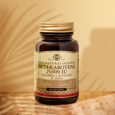 Solgar Oceanic Beta-Carotene 25 000 Iu 60 Softgels - Healthy Vision Skin & Immune System Potent Antioxidant - 100% Natural Pro-Vitamin A - Gluten Free Dairy Free - 60 Servings