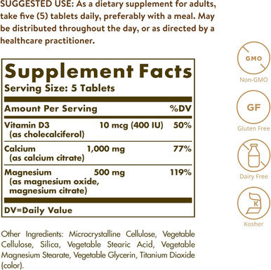 Solgar Calcium Magnesium With Vitamin D3 300 Tablets Promotes Healthy Bones Supports Nerve and Muscle Function Highly Absorbable Form Non Gmo Gluten Free Dairy Free Kosher 60 Servings