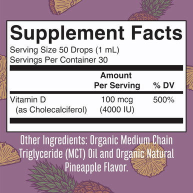 Maryruth Organics Vitamin D3 Liquid Drops | Megadose 4000 IU | USDA Organic Liquid Vitamin D Spray for Adults & Kids | Immune Support & Bone Health | Vegan | Gluten | Non-GMO | 30 Servings