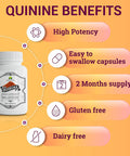 HERBALICIOUS Quinine Capsules - Cinchona Officinalis Bark Herbal Supplement For Muscle, Cramp Defense And Overall Digestive Health - All-Natural Quinine Sulfate Pills, 500Mg Per Capsule, 160 Tablets