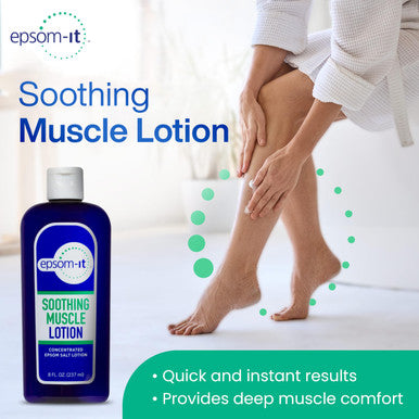 Epsom-It Soothing Muscle Lotion - Epsom Salt Magnesium Sulfate Cream Arnica for Muscle Stiffness, Topical Magnesium Lotion, Providing Comfort for Legs, Knee and Feet, 8.0 oz.