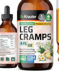 Bio Krauter Leg Cramps Tincture With Quinine - Ginger & Chamomile Liquid Extracts For Leg Cramps - Natural Alcohol & Sugar Free Formula - Vegan Drops 4 Fl.Oz.