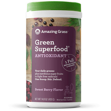 Amazing Grass Green Superfood Antioxidant: Organic Plant Based Antioxidant and Wheat Grass Powder for Full Body Recovery,60 Servings & Green Superfood: Super Greens Powder with Spirulina, 60 Servings