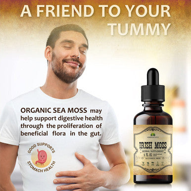 HERBALICIOUS Natural Irish Moss Extract - Organic Drops For Thyroid Function Support, Digestion, Energy Boost - Liquid Dietary Supplement - Vegetarian-Friendly Formula - 4Oz Bottle