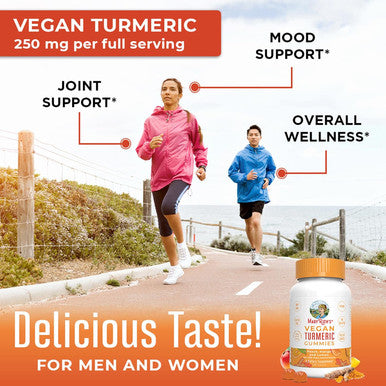Maryruth Organics Turmeric Gummies | Organic Turmeric Curcumin Extract | Chewable Turmeric Supplement | Vegan | Non-GMO | Gluten | Peach | Mango & Lemon Flavor | 250 mg per Serving | 120 Count