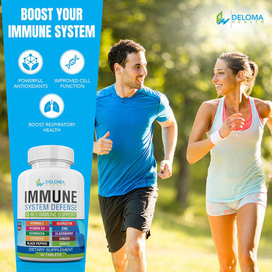 10 In 1 Immune System Support Supplement - Vitamin C (1000 Mg), Quercetin, Vitamin D3 (5000Iu), Zinc (40 Mg), Elderberry, Echinacea, Turmeric, Ginger, Garlic, Black Pepper