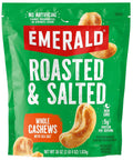 Emerald Nuts Roasted and Salted Whole Cashews (1-Pack), 5oz Resealable Bag, Plant-Based Protein, Kosher Certified, Non-GMO, Contains No Artificial Preservatives, Flavors or Synthetic Colors