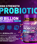 Built Nature 80 Billion Cfu Probiotic - Daily Digestive Gut Health Supplement For Men & Women - Lactobacillus Acidophilus, Bifidobacterium & Prebiotics - Non-Gmo, Gluten & Dairy Free, Shelf-Stable - 60 Capsules