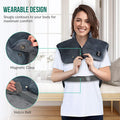 Snailax Heating Pad For Neck And Shoulders, Electric Heat Pad For Back Pain, Weighted Heated Wrap, 24V Safety Volt. Heating Pads With Massager, 2 Heat Levels & 5 Massage Modes, Gifts