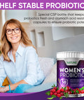 Built Nature Probiotics For Women 50 Billion Cfu, 9 Probiotic Strains With Prebiotics, Cranberry & D-Mannose, Digestive, Immune, Vaginal & Urinary Health, Shelf Stable, Delayed Release, 30 Veggie Capsules