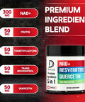 DEDICAD Nad+ Supplement 500Mg - Pure Nad Supplement - Combined To Fisetin, Tmg, Resveratrol And Quercetin - Energy And Dna Repair, Aging Defense, Brain Function - 60 Capsules