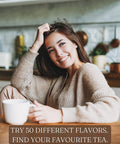 Gardenika Tea Sampler - Herbal and Caffeinated - Assorted Variety Pack Set - 50 Teabags 50 Different Flavors in Cotton Pouch