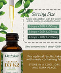 Live Wise Naturals Vitamin D3 With K2 Liquid Drops All Natural Non Gmo 1208Iu D3 And 25Mcg K2 (Mk7) Per Serving Support Your Bones Immune System And Energy Levels With Or Without Peppermint Oil