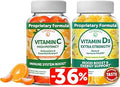 Lunakai Vitamin C And Vitamin D3 Gummies Bundle 300Mg Organic NonGmo Vegan Chewable Gummy Immunity Bone And Mood Support Supplement For Adults