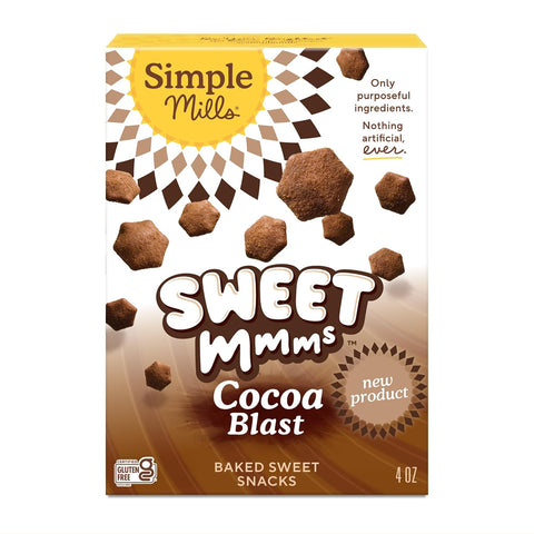 Simple Mills Cinnamon Burst Sweet Mmms Baked Sweet Snacks, Bite-Sized Gluten Free Cinnamon Snacks Sweetened with Coconut Sugar, Light and Airy Crispy Texture, 1 Pack, 4 oz