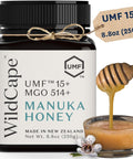 WildCape Manuka Honey Certified UMF 15+/MGO 514+ - 100% Pure, Raw, Unpasteurized, Non-GMO, Made in New Zealand - 8.8 oz (Pack of 1)