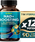 Grimed Nad + Boosting 16,550Mg- X12 Power With Nr + Resveratrol Turmeric + Quercetin - Cellular Energy, Cellular Repair, Healthy Aging - Usa Made & Tested (90 Count (Pack Of 1))