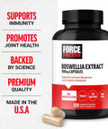 Force Factor Boswellia Extract Capsules Immune Support Supplement and Joint Health Supplement for Women and Men Made with Premium Boswellia Serrata Extract Vegan Non-GMO 120 Capsules