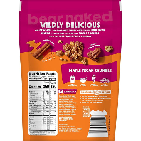 Bear Naked, Granola, Maple Pecan, Non-GMO Project Verified and Kosher Dairy, 4.5lb Case (6 Count)