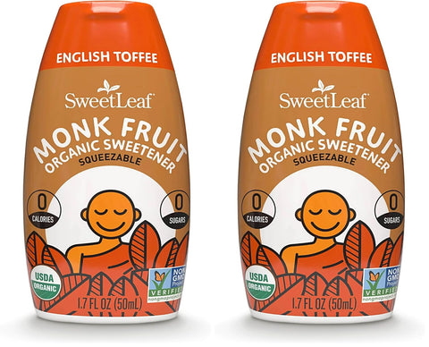 SweetLeaf Liquid Monk Fruit Variety Pack - Monk Fruit Sweetener Drops, Organic Monk Fruit Extract, Zero Calorie Sweetener, Sugar Free - French Vanilla, English Toffee, Caramel Macchiato (Pack of 3)