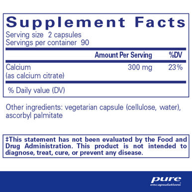 Pure Encapsulations Calcium Citrate 150 mg 180 vcaps