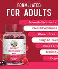 Maryruth Organics Multivitamin Multimineral Vita-Beans for Women & Men | Vegan Chewable Vitamins for Ages 14+ | Immune Support | Bone Health | Raspberry Flavor | 90 Count