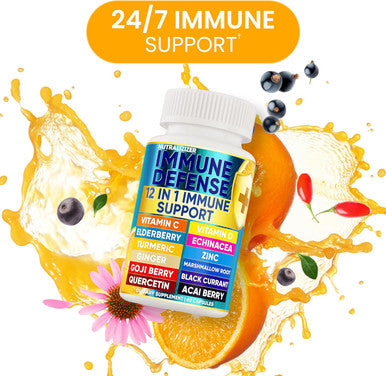 12 In 1 Premium Immune Defense Vitamins - Immune Supplement W/ Vitamin D3 5000 Iu Vitamin ÃƒÂÃ‚Â¡ 1000Mg ZinÃƒâ€˜Ã‚Â 50Mg - Luxe Choice For Premium Immune Support - With Echinacea Elderberry And Ginger - 120 Caps
