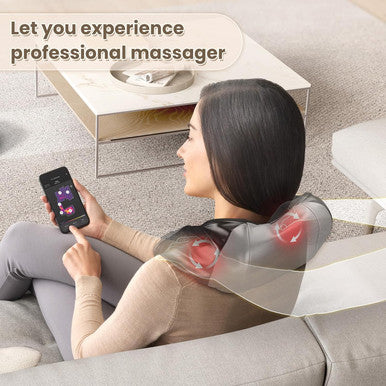 Jqx Neck Massager, Cordless Shiatsu Neck And Back Massager With 5 Speed Levels, Shoulder Massager With 3D Kneading Massager, Relax Muscles At Home& Offie& Car, Best Gifts For Women Men Mom Dad