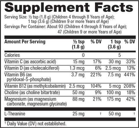 Natural Vitality Calm Mind Magnesium Citrate + LTheanine Powder Supports a Healthy Response to Stress Gluten and Vegetarian Honey Chamomile 12 oz.