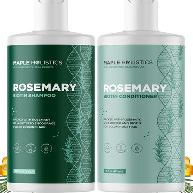 Boost Biotin Hair Oil Plus Rosemary Biotin Shampoo And Conditioner Set - Hair Thickening Oil With Castor And Rosemary Plus Volumizing Biotin Shampoo For Men And Women Bundle